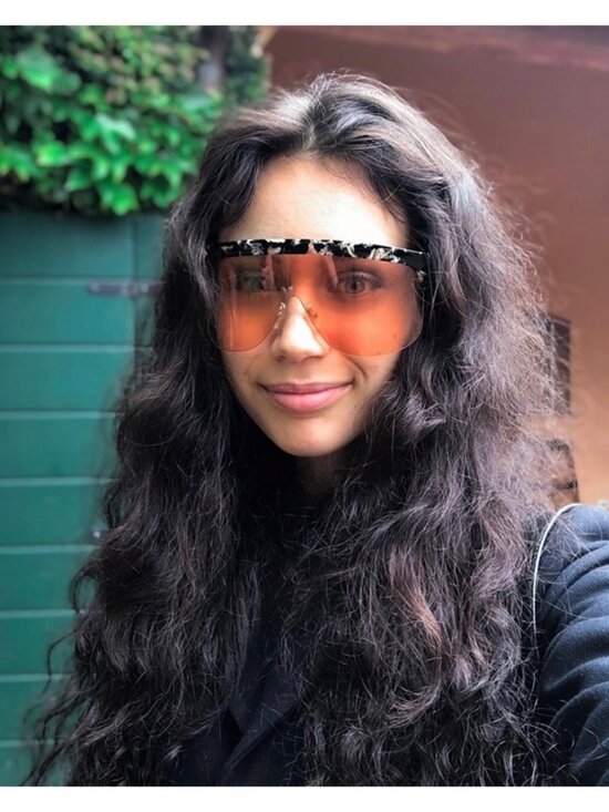 Loewe LW40034U 55S Sunglasses Colored Havana Shield Frame, Bordeaux Lenses main image 12